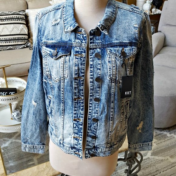 Kut from the Kloth Jackets & Blazers - NEW! DISTRESSED Denim JACKET KUT From THE KLOTH SZ S